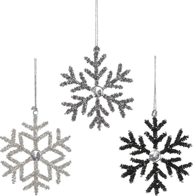House of Seasons Weihnachts-Ornament Schneeflocke in Dunkelsilber, Durchmesser: 11 cm - Bild 1