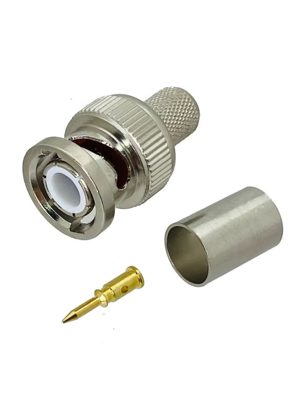 BNC Stecker Männlich Crimp für RG5 RG6 5D-FB LMR300 Koaxialkabel RF Adapter Draht Terminals in Silber - Bild 2