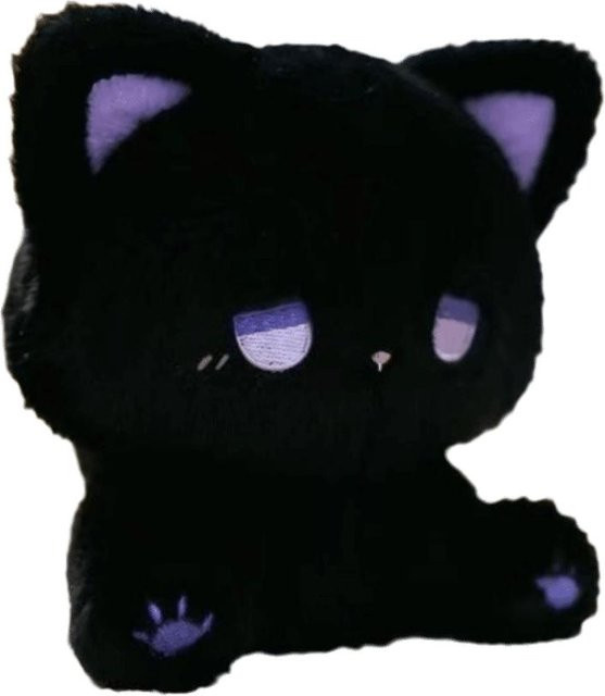 Yiran toy Emo Kätzchen Plüschtier, Schwarz - Bild 1