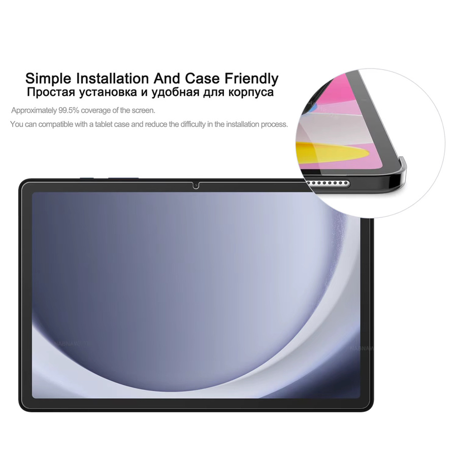 2 Stück Samsung Galaxy Tab A9+ A9 Plus Displayschutz aus gehärtetem Glas, kratzfest, transparent, 11 Zoll - Bild 4
