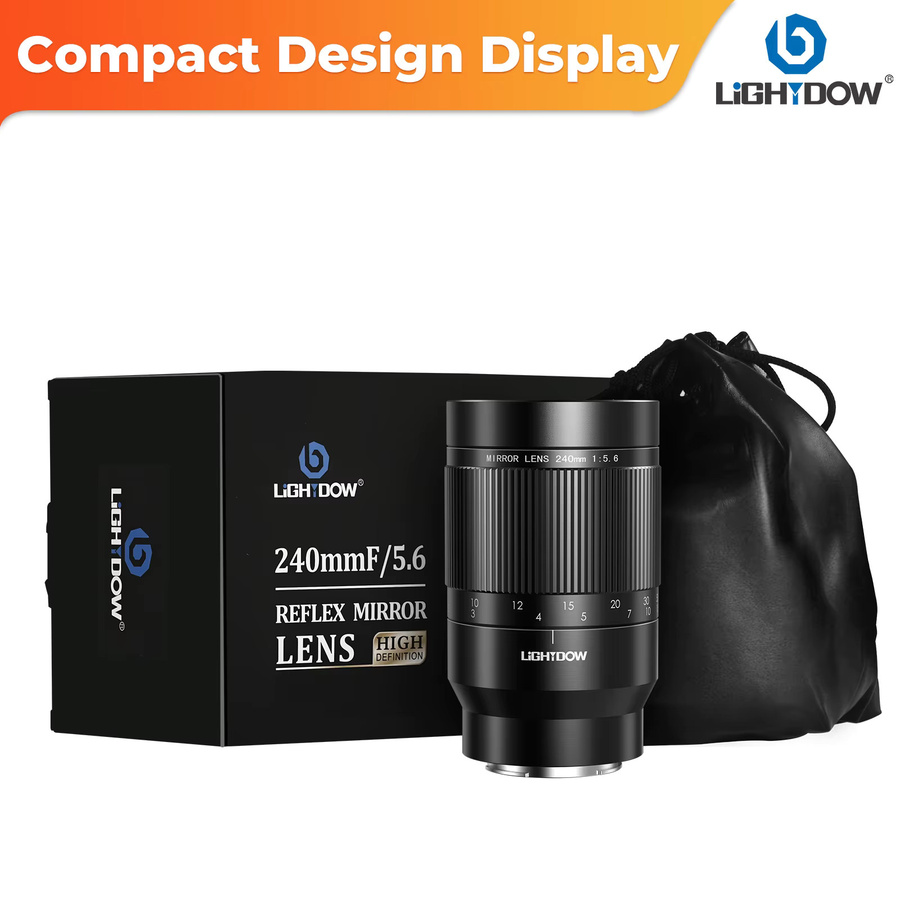 Lightdow Foldback Prime Objektiv f/5,6, 240 mm, Schwarz, für Canon EF, Nikon Z und Sony E Mount - Bild 4