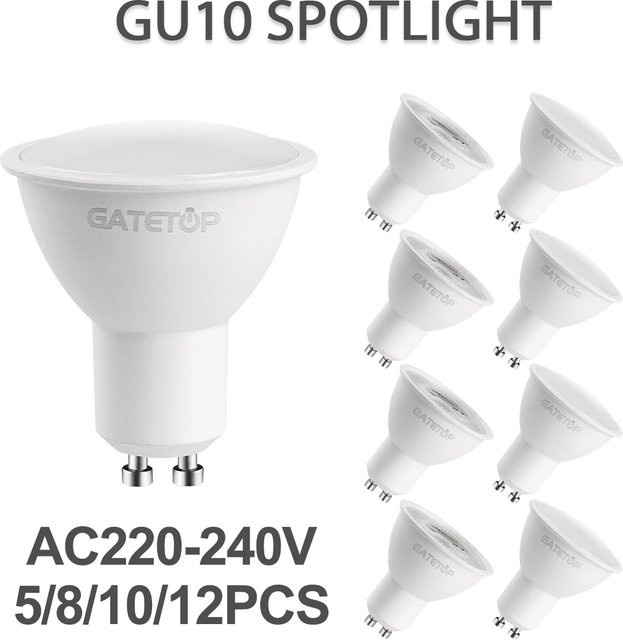 Dimmbare GU10 LED Strahler 220V in Weiß als Ersatz für 50W Halogenlampen mit wählbarer Farbtemperatur (3000K, 4000K, 6000K) - Bild 1