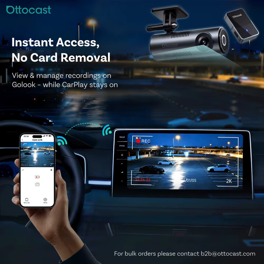 Ottocast Ottosafe Cam 2-in-1 Carplay und Android Auto Adapter mit Dashcam in Schwarz - Bild 6