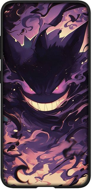 Handyhülle mit Pikachu und Gengar Motiv für Samsung Galaxy S25 S24 S23 S22 Ultra FE Plus sowie A-Serie in Schwarz und Lila - Bild 1