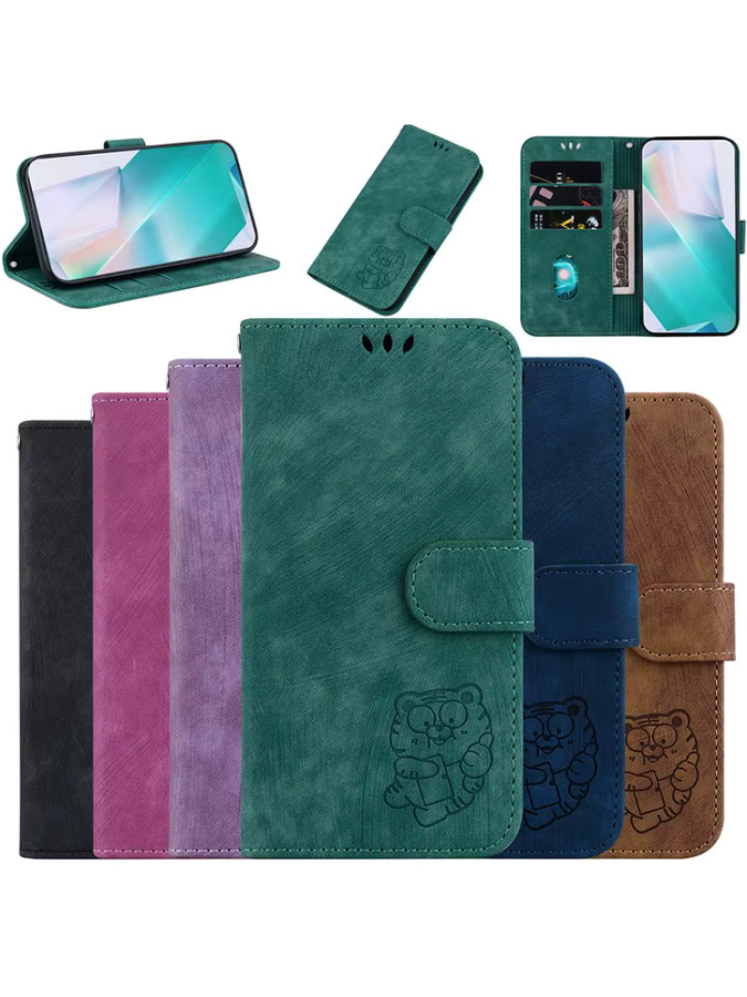 Magnetische Leder-Handyhülle für OnePlus in Lila als Brieftaschen-Schutzhülle - Bild 7