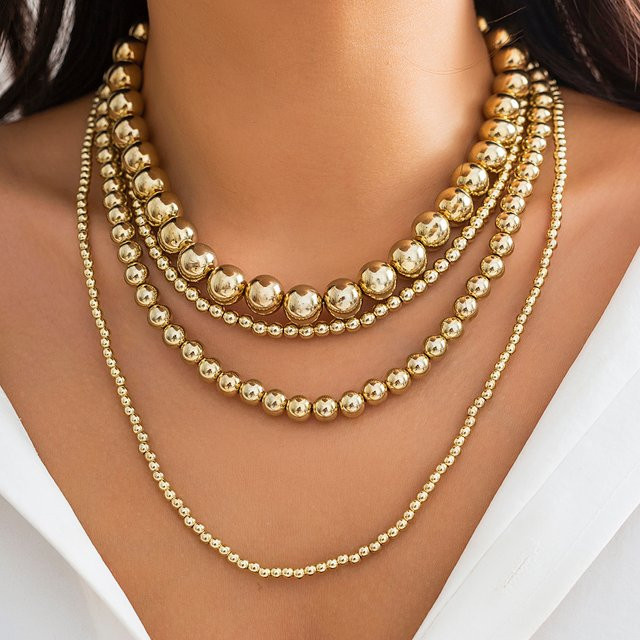 IngeSight.Z Halskette, mehrschichtig, Perle, Gold, Damen - Bild 1