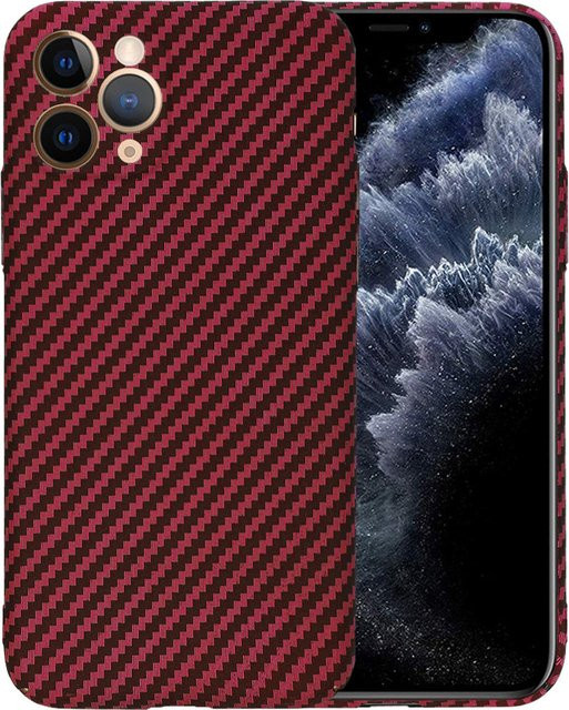 Techsuit Carbonite FiberShell Schutzhülle für Apple iPhone 11 Pro in Rot - Bild 1