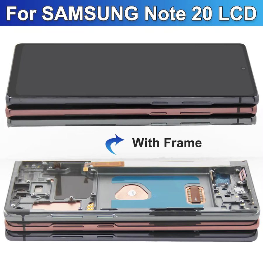 Samsung AMOLED Display mit Rahmen für Note 20 SM-N980F, LCD-Touchscreen Digitizer-Baugruppe in Schwarz - Bild 2