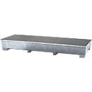 ASECOS IBC-Station aus Stahl mit Gitterrost und Staplerschuhen, verzinkt, Farbe: Silber, B/T/H: 328,0 x 130,0 x 42,0 cm, 1000 l Auffangvolumen - Bild 2