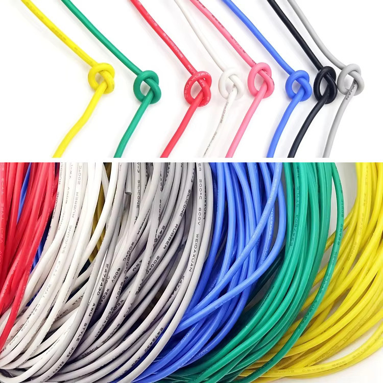 Hitzebeständlicher Silikon-Kupferdraht UL3135 für LED-Beleuchtung und Elektronik-DIY, flexibel und isoliert, Farben: Orange und Multicolour - Bild 2