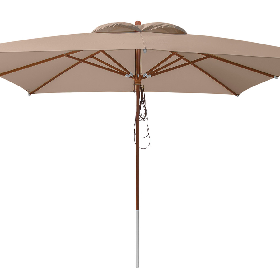 anndora Sonnenschirm eckig Dark Natural mit Winddach und UV-Schutz UPF 50+ B/T: 400 x 400 cm - Bild 1