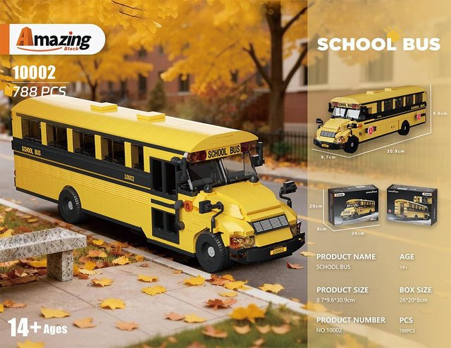 Schulbus Bausteine, Gelb, 788 Teile, ab 14 Jahre - Bild 1