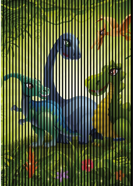 FN Acustico Akustikplatte Dinos Bunt aus PET und MDF mit Klebefolie H: 2.400 mm x B: 1.693 mm x T: 19 mm - Bild 1