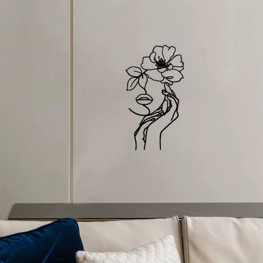 CIFBUY Wandkunst aus Metall Elegante Frau in Schwarz Klassische Dekoration für Innen und Außen - Bild 2