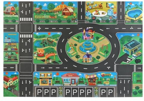 Amusedly Verkehrsspielmatte, faltbar, 57x83cm - Bild 1