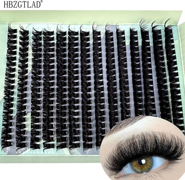 HBZGTLAD Lash Cluster Wimpern, 110D DD Curl, Black, Unisex - Bild 1