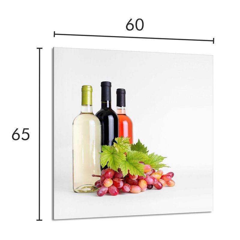 Glas-Küchenrückwand in Weinrot, modern und rahmenlos, B: 60 cm, H: 65 cm - Bild 4