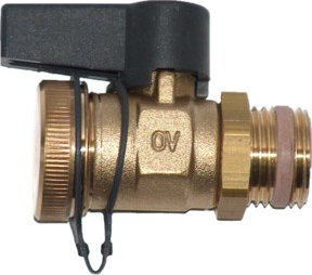 Oventrop Kugelhahn Optiflex DN 10 mit Verschlusskappe aus Messing in Gold/Brushed Brass - Bild 1