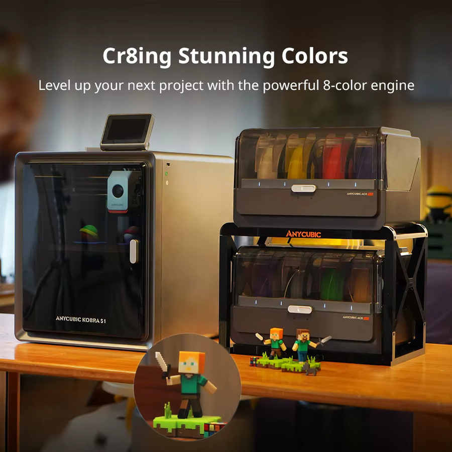 Anycubic Kobra S1 Combo Mehrfarbiger FDM 3D-Drucker mit Hochgeschwindigkeitsdruck bis 600 mm/s, CoreXY-Struktur und automatischer Nivellierung - Bild 3