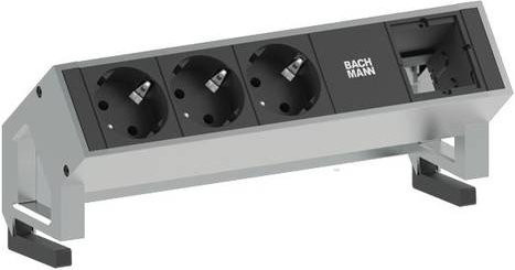 Bachmann DESK 2 Steckdosenleiste in Grau mit GST18 Eingang - Bild 1