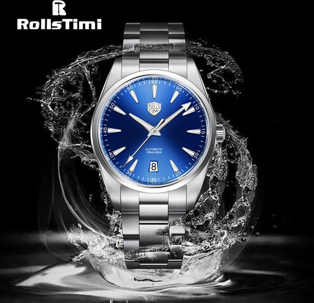 Rollstimi Armbanduhr, Automatik, Edelstahl, Blau, Herren - Bild 1