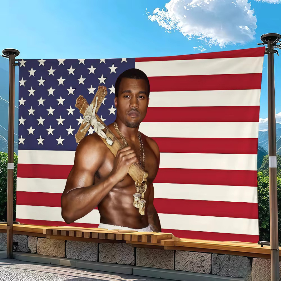 Warner Bros. Kanye West Flagge Wandkunst Dekoration Multicolor B: 60,0 cm, H: 40,0 cm - Bild 5