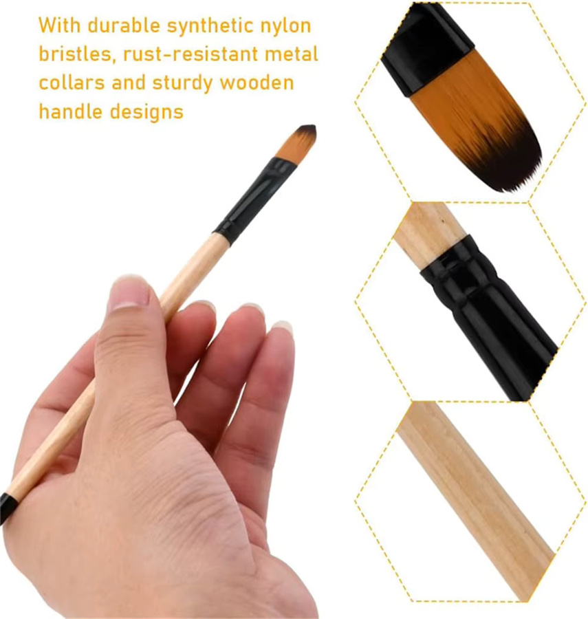 Yutiars 32-teiliges Künstlerpinselset aus Nylon mit 2 Paletten für Aquarell, Acryl und Malerei - Bild 2