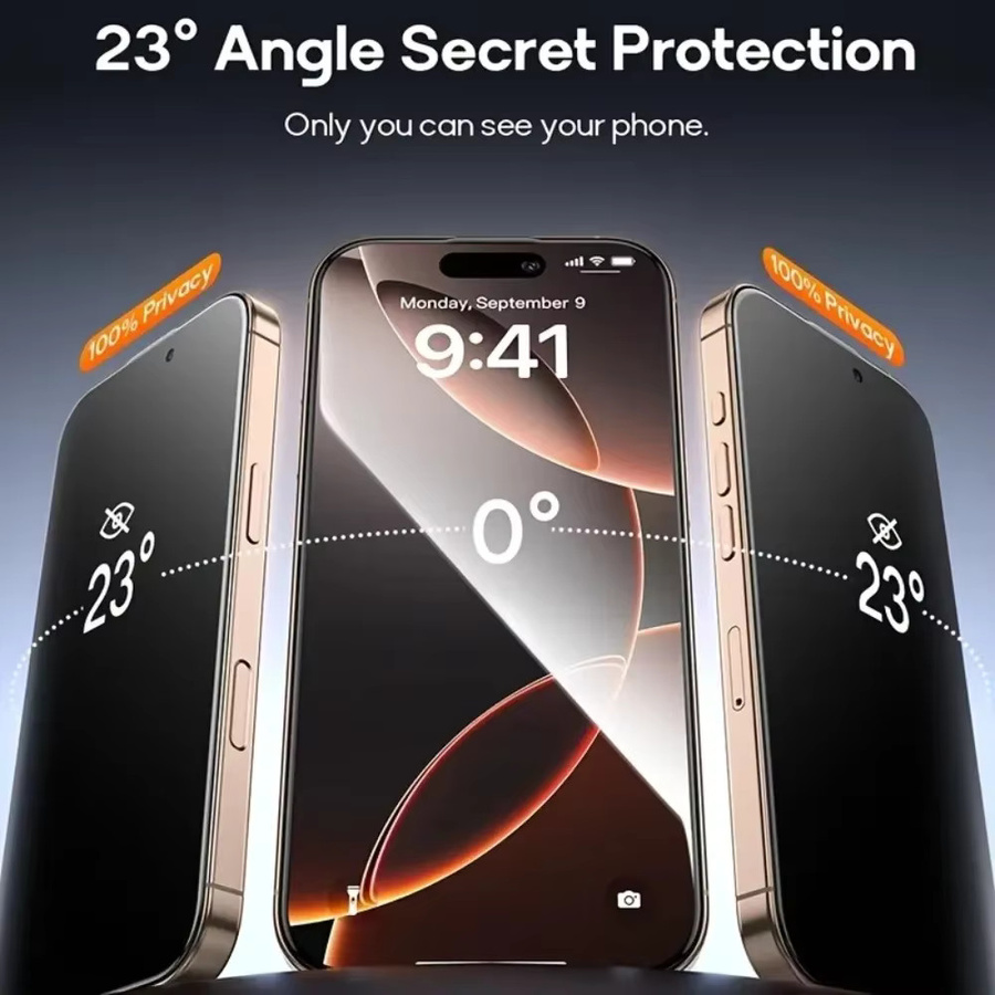 DIXSG 6-in-1 Sichtschutz-Displayfolie und Kamera-Objektivschutz für iPhone 17, 16, 15, 14, 13, 12, 11 Pro Max und 16e, transparent - Bild 2
