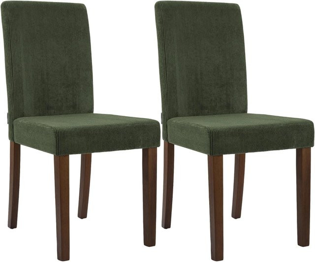 2er Set Esszimmerstühle DELUKE DALAN in Grün mit Cord-Bezug, B/T/H: 41 x 47 x 91 cm - Bild 1
