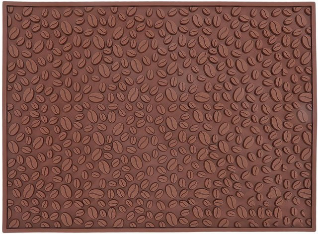 Rutschfeste Tassenunterlage mit Kaffeebohnen-Design von CosyHome in Schwarz-Braun aus PVC mit Wasserablauf-Funktion - Bild 1