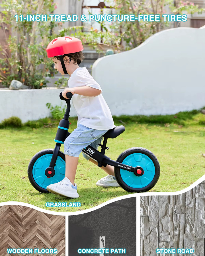 Ubravoo Fit 'n Joy 4-in-1 Kinder Laufrad mit Pedalen und Stützrädern für Jungen und Mädchen ab 2 Jahren in Rosa/Pink und Weiß - Bild 3
