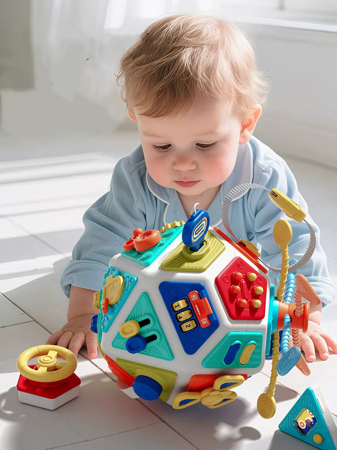 BizyKoady Montessori Aktivitätswürfel für Babys – Buntes Sinnes- und Lernspielzeug zur Förderung der Feinmotorik und Kognition in Mehrfarbig - Bild 4