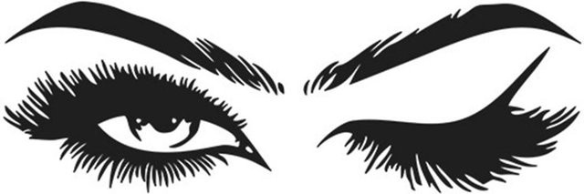 OutsideWorld Wandaufkleber Augen und Wimpern in Schwarz zur Dekoration - Bild 1