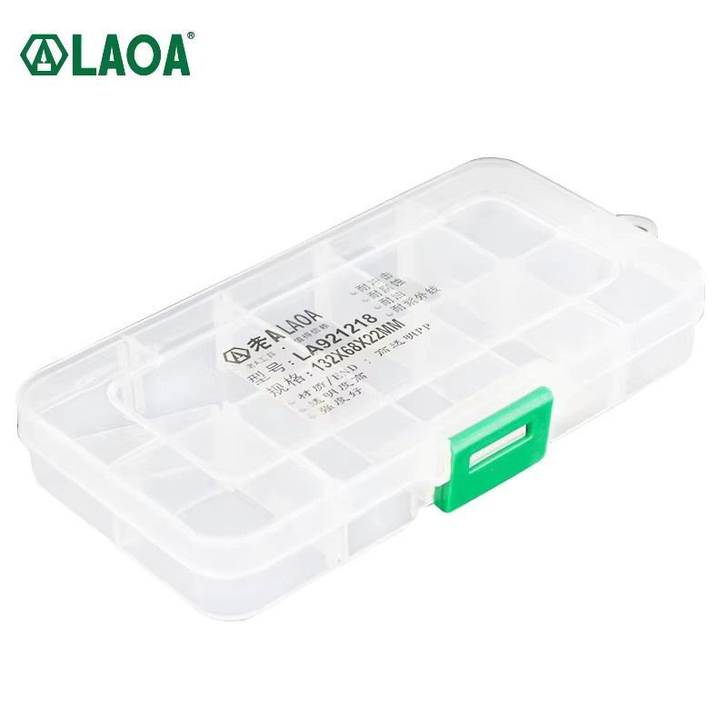 LAOA Transparente 10-Gitter-Aufbewahrungsbox aus Kunststoff für Kleinteile, Werkzeuge und Schmuck - Bild 1