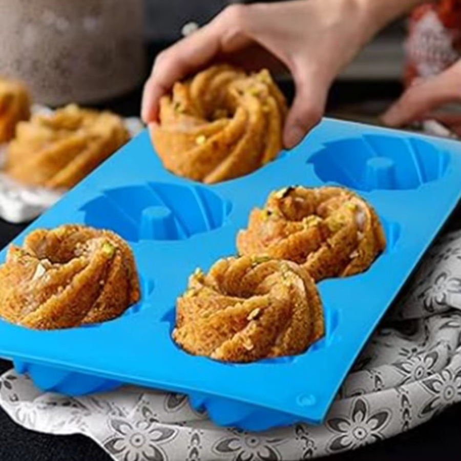 Silikon Backform Spiralform für Kuchen, Donuts, Schokolade und Eiswürfel in Blau - Bild 2