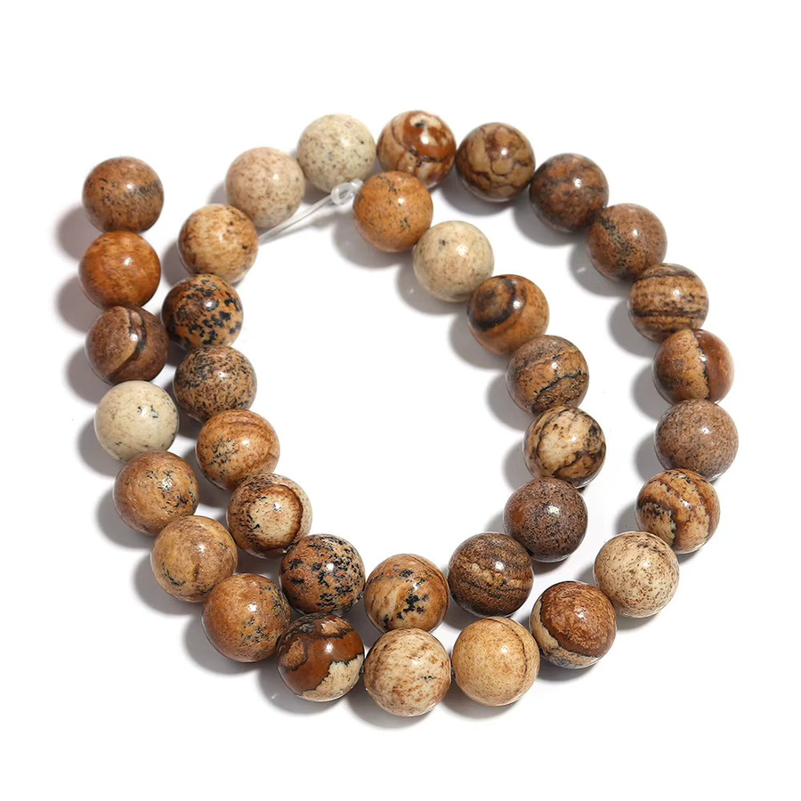 Jaspis Perlen, rund, 6-10 mm, Strang, Unisex - Bild 6