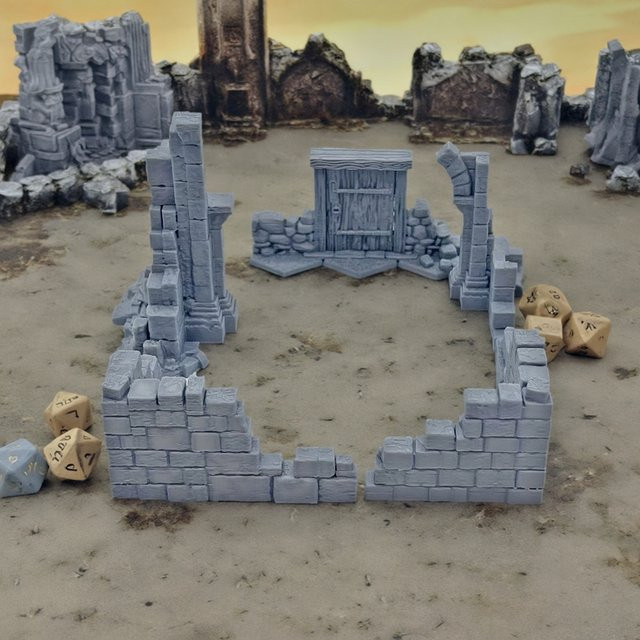 SANMERSEN Gotische Kirche Ruin Kapelle, Miniaturgebäude, Fantasy, Grau - Bild 1