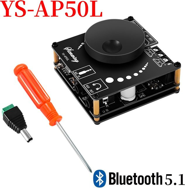 YS-AP50L Digitaler 2,1 Kanal Verstärker mit Bluetooth, USB und 3,5mm Aux, 50W Stereo Amp in Schwarz - Bild 1