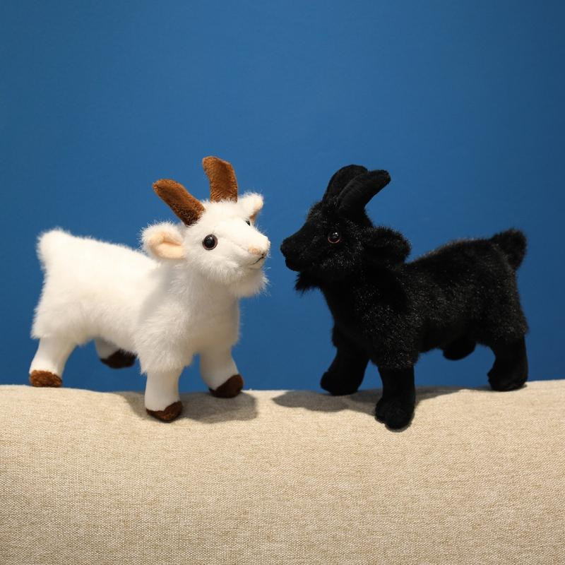 Ziege Plüschtier Schwarz Weiß 18cm - Bild 3