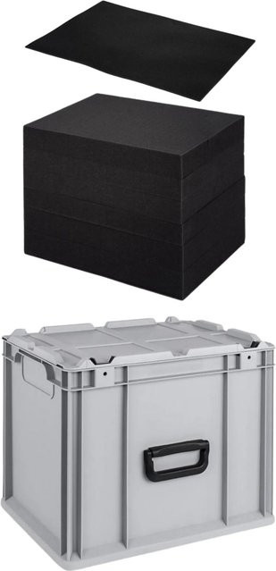 PROREGAL Eurobox NextGen Portable Transportbox mit Rasterschaumstoff und Schaumstoffeinlage, Grau, H x B x T: 33,5 x 30 x 40 cm - Bild 1