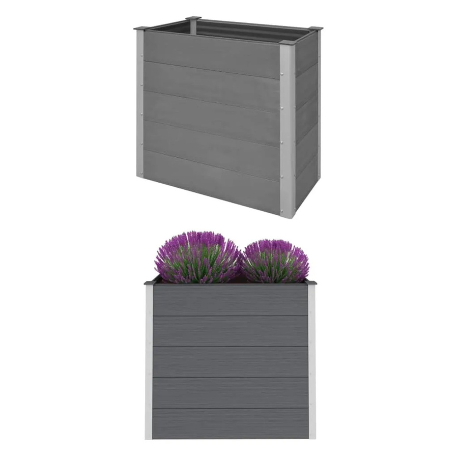 furnicato Garten-Hochbeet aus WPC in Grau, B/T/H: 100 x 50 x 91 cm - Bild 2