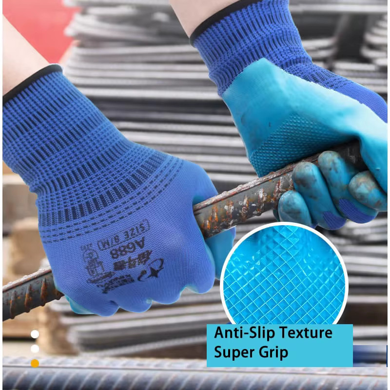 ELESESAFE Arbeitshandschuhe Super Grip gummibeschichtet wasserdicht und verschleißfest in Rot und Blau - Bild 5