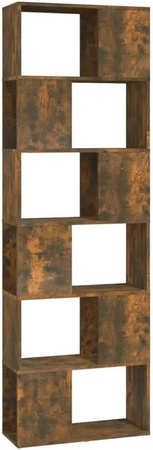 vidaXL Bücherregal und Raumteiler in Räuchereiche, B/T/H: 60 x 24 x 186 cm