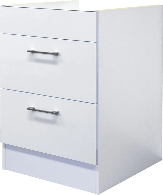Flex-Well Exclusiv Küchen-Kochstellenschrank Joelina in Weiß, Breite: 60 cm, Höhe: 82 cm, Tiefe: 57,1 cm - Bild 1