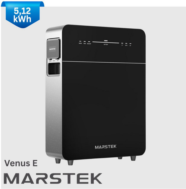 Marstek Venus E Gen 3.0 AC gekoppeltes Energiespeichersystem, Plug&Play AC-Speicher in Schwarz, 5,12 kWh Kapazität, 2,5 kW AC-Ein- und Ausgangsleistung, erweiterbar auf bis zu 15,36 kWh, IP65-Schutzklasse - Bild 1