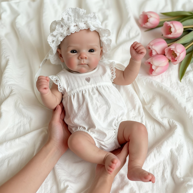 Saskia Bettie-Reborn-Babypuppe, Mädchen, Silikon, 33 cm - Bild 1