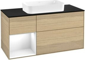 V&B Waschtischunterschrank Finion in Weiß und Eichen-Veneer, B/T: 120 x 60 cm - Bild 1