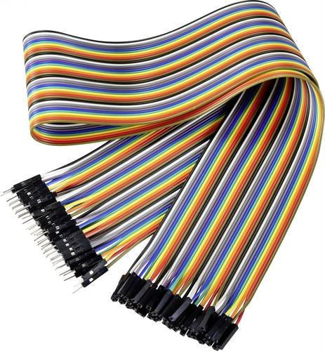 Renkforce JKMF406 Jumper-Kabel Set für Arduino, Banana Pi und Raspberry Pi, 40x Stecker-Stecker und 40x Stecker-Buchse, Bunt, Länge: 60 cm - Bild 1