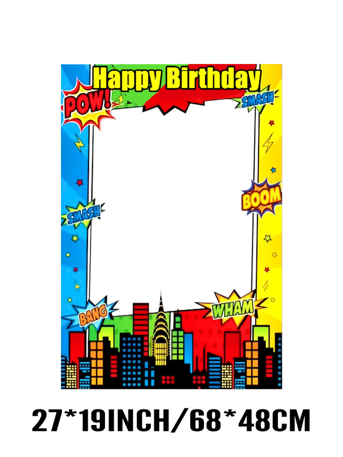 Super Hero Party Supplies, Super Hero Geburtstagsdekoration, Photo Booth Requisiten Rahmen - Bild 6