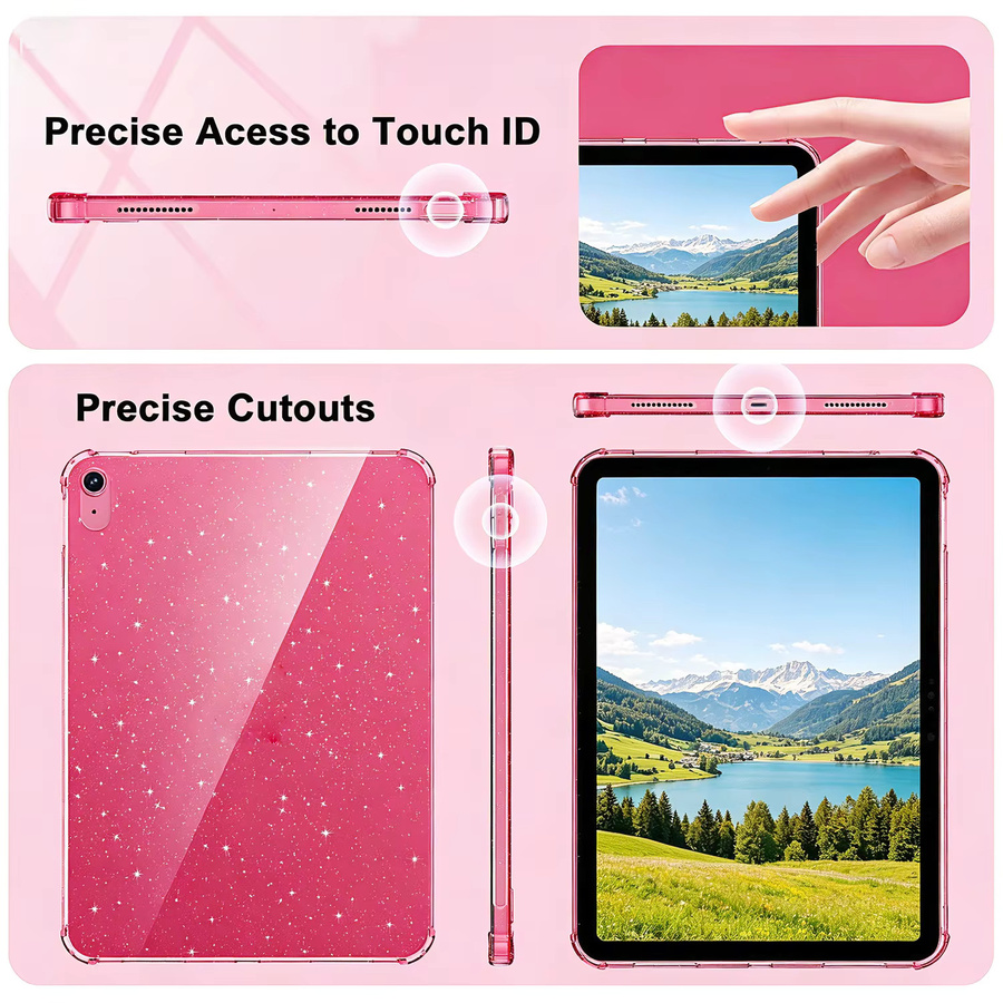 Glitzer TPU-Hülle mit Air Bumper für iPad Air, mini und Pro von tzion in Gelb oder Pink - Bild 2